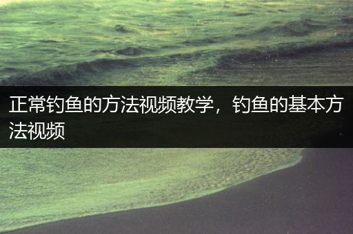 正常钓鱼的方法视频教学，钓鱼的基本方法视频